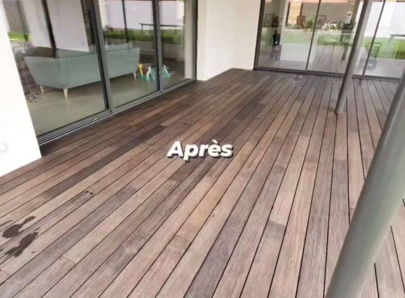 Après nettoyage complet terrasse bois proche de Lyon